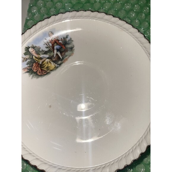 5 The Harker Pottery Company - Saucer - 22K Gold Trim - Colonial Couple - Picture 3 of 12